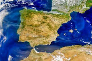 Aerial view of the Iberian Peninsula 