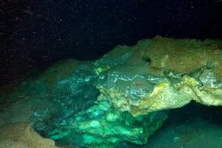 Collapsed gas hydrate mound underwater