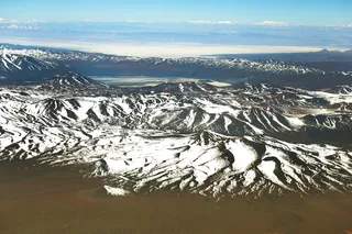 snow fall on the mountains of the Atacama desert 