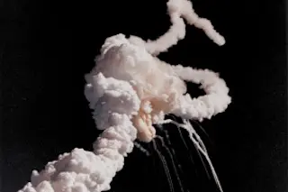 The moment of the Challenger orbiter's explosion has, sadly, become an iconic image of the space age. NASA.