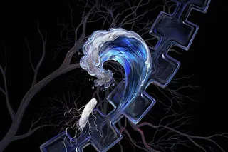 bacteria swimming through the nanofabricated microstructures used to study E. coli