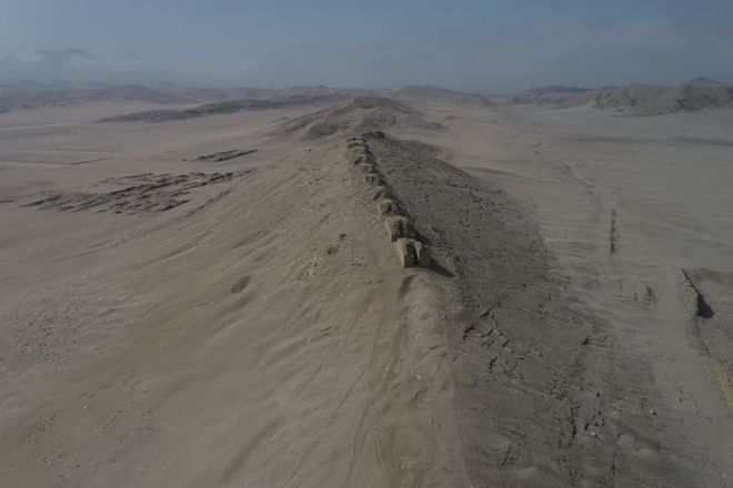 the towers at the Chankillo site all in a line