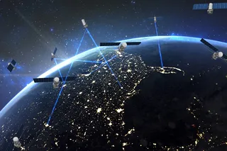 How many satellites are circling Earth? A cluster of satellites orbiting Earth 