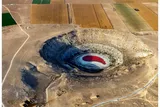 A sink hole created by water bankruptcy 