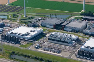 Aerial view of a large data center complex 