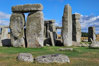 Close up of Stonehenge on a sunny day 