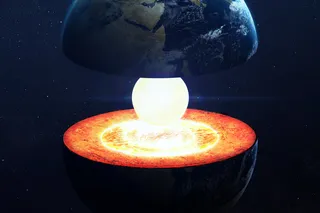 Diagram showing the internal workings of earth including the core