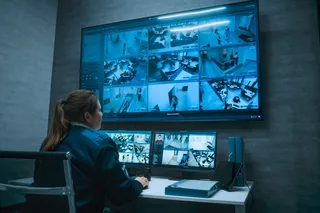 security guard monitors screens security guard monitors screens