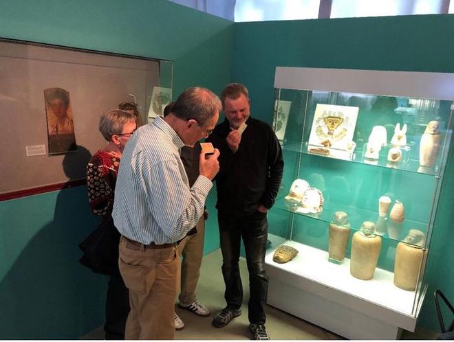 People smelling ancient Egyptian fragrances.