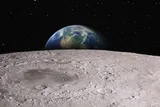 The Moon's timezone, image looking at Earth from the Moon's surface