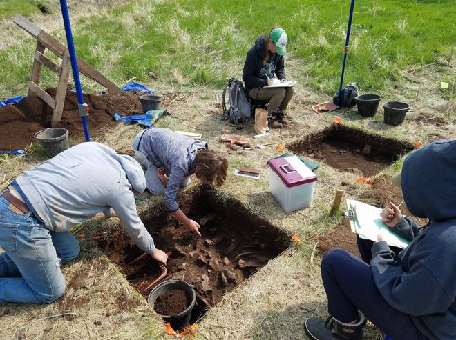 Researchers are excavating the Bergstrom site. Researchers are excavating the Bergstrom site.