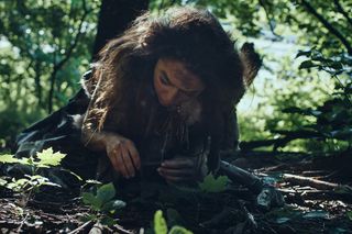 a neolithic woman gathering food 