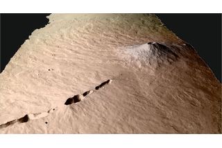 3D model of a volcano and fissure on Mars 3D model of a volcano and fissure on Mars