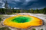 one of the thermal pools at Yellowstone National Park 