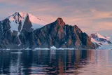Antarctica mountains and ocean 