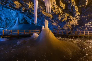 Scarisoara Ice Cave in the Apuseni Mountains, Romania