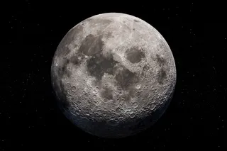 Image of the moon in space, referencing the lunar magnetic field