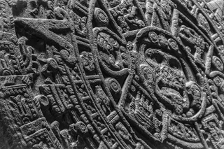 gray stone Aztec calendar 