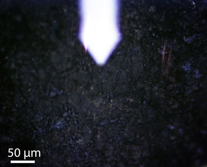 Asteroid bennu sample under microscope 