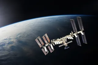 ISS located above Earth in Space, NASA