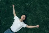 Woman using imagination, illustrating how the brain creates mental images