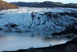 Eyjafjallajökull Glacier, Iceland with the sun setting 