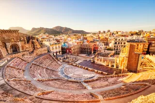 Ancient Roman theatre in Cartagena, Spain, providing historical context for Roman murals and painting techniques