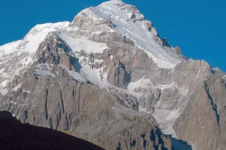 Cerro Aconcagua in the Andes of Argentina, a former Miocene stratovolcano linked to volcanic activity that may have influenced ancient whale die-offs.