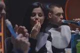 Astronauts eating and drinking on a long mission