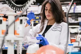 Researcher working in the lab on a recent study on how the brain clears waste