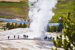 Thermal eruption at Yellowstone National Park 