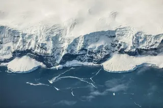 Antarctica rocky coastline