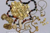 various gold jewels and artifacts 