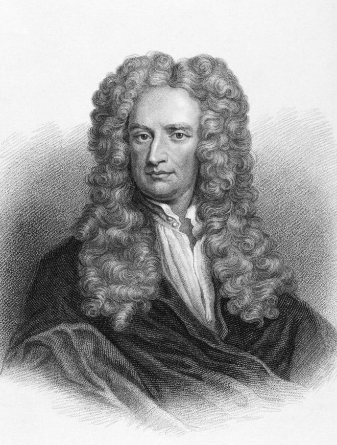 Isaac Newton portrait, a famous scientist