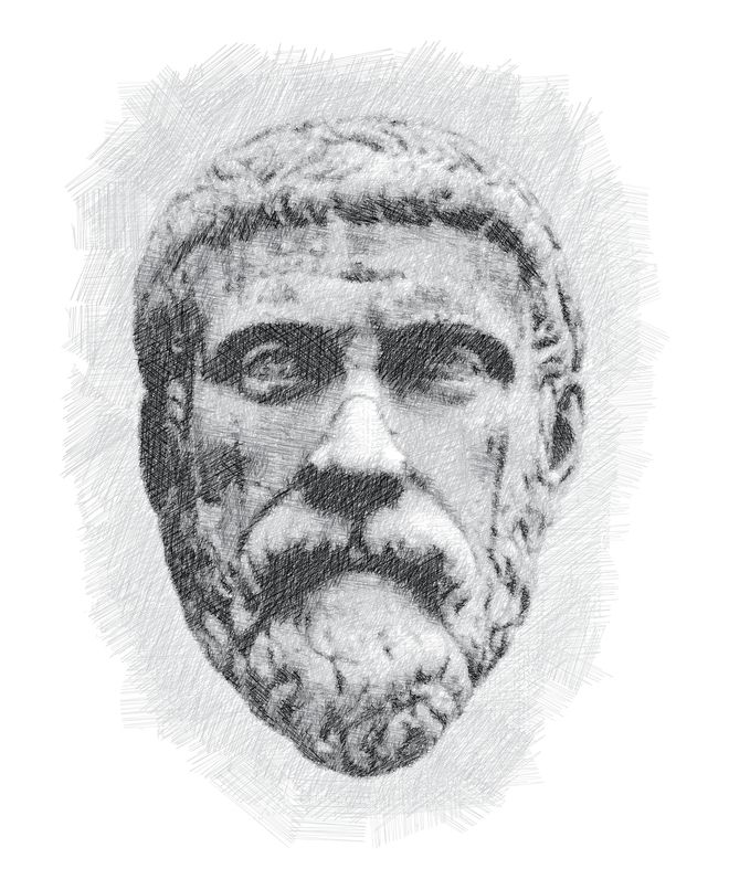 Pythagoras portrait, a famous scientist