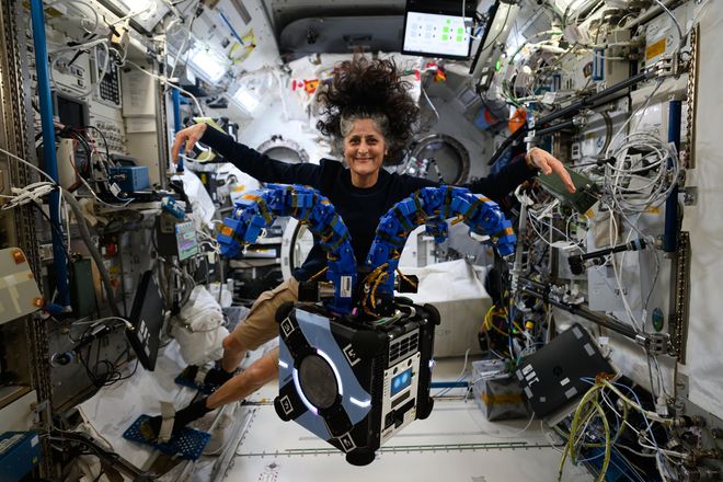 Sunita Williams aboard the ISS in space Sunita Williams aboard the ISS in space