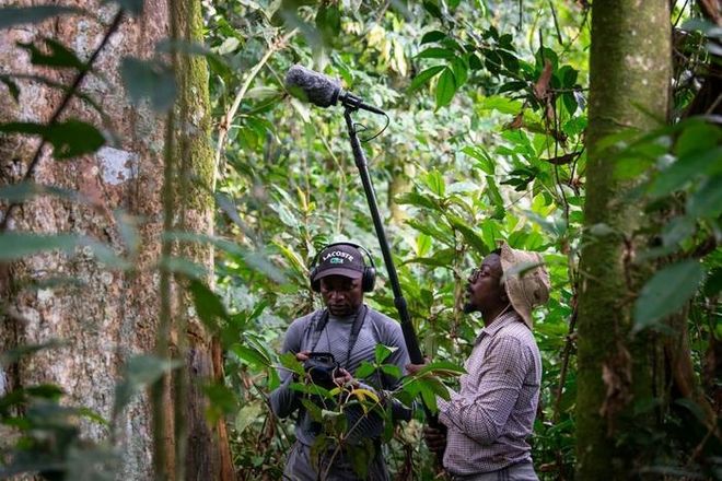 Junior Amboko (left) and Mardoché B. Koko researchers in the field Junior Amboko (left) and Mardoché B. Koko researchers in the field