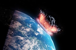 Asteroid hitting Earth