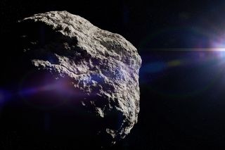 Illustration of an asteroid, that could be a dark comet