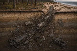 WWII Plane crash on a beach