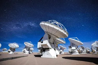 ALMA antennas observing the sky