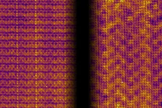view of CeTe3 from striped to checkered
