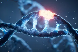 Illustration of DNA, referencing gene editing technique