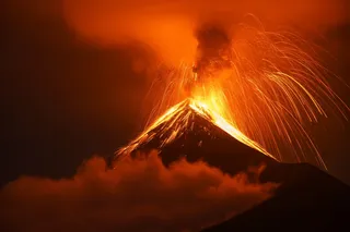Fuego volcano eruption, not associated with the 2026 eruption