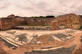 Roman mosaic floor in a ruin 