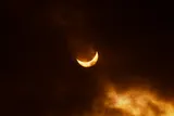 Total solar eclipse partially covered 