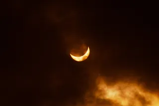 Total solar eclipse partially covered