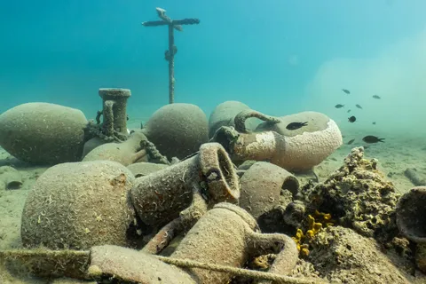 ancient amphorae underwater 