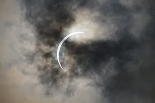solar eclipse reaching near totality