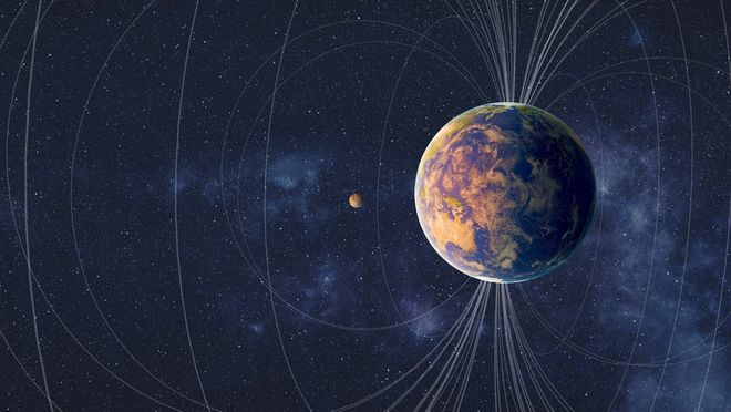 Earth in motion theory illustration, important scientific discovery